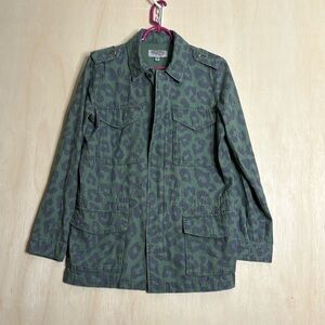 Ecote army green animal print jacket. Size small